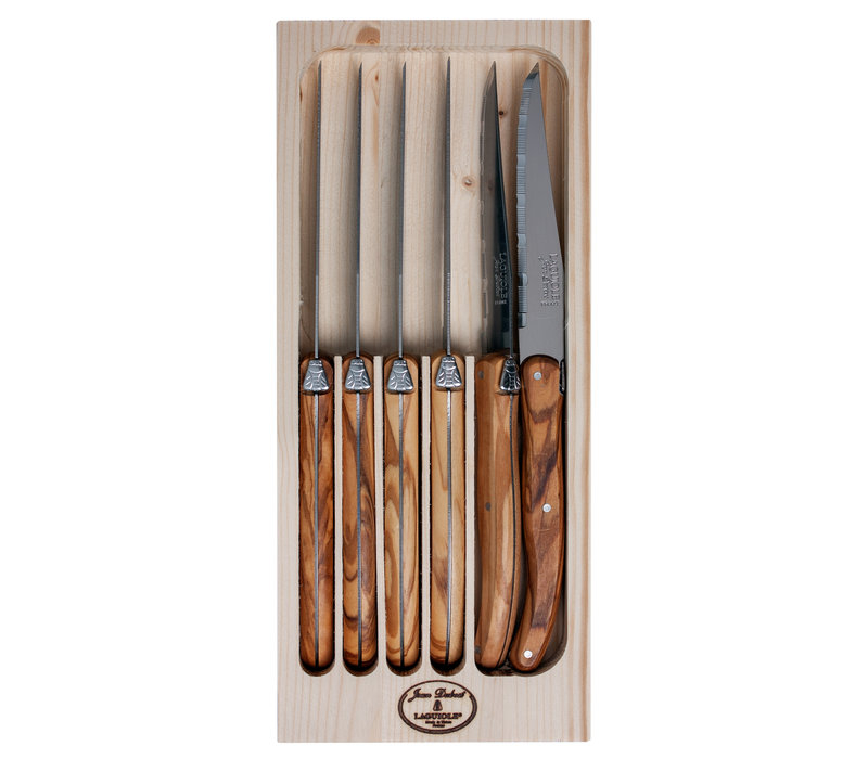 Laguiole 6 stk. steakknive 1,2 mm oliven